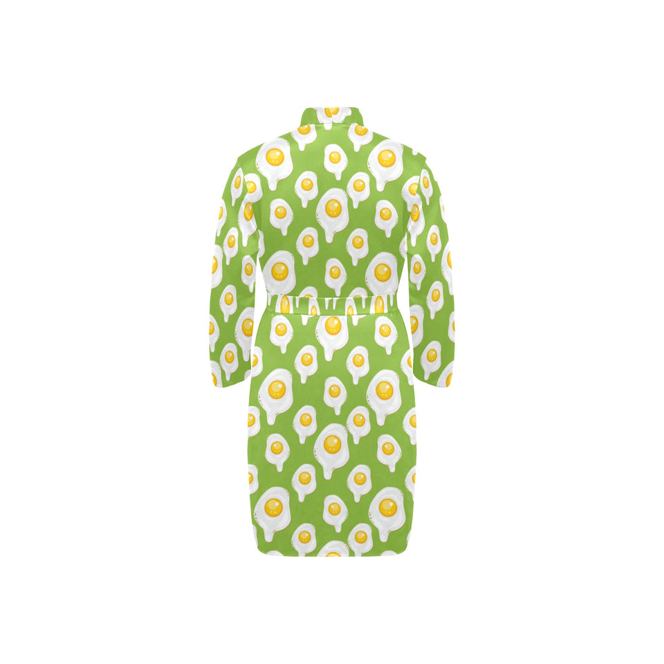 Fried Eggs Pattern Print Design 01 Men's Long Sleeve Belted Night Robe