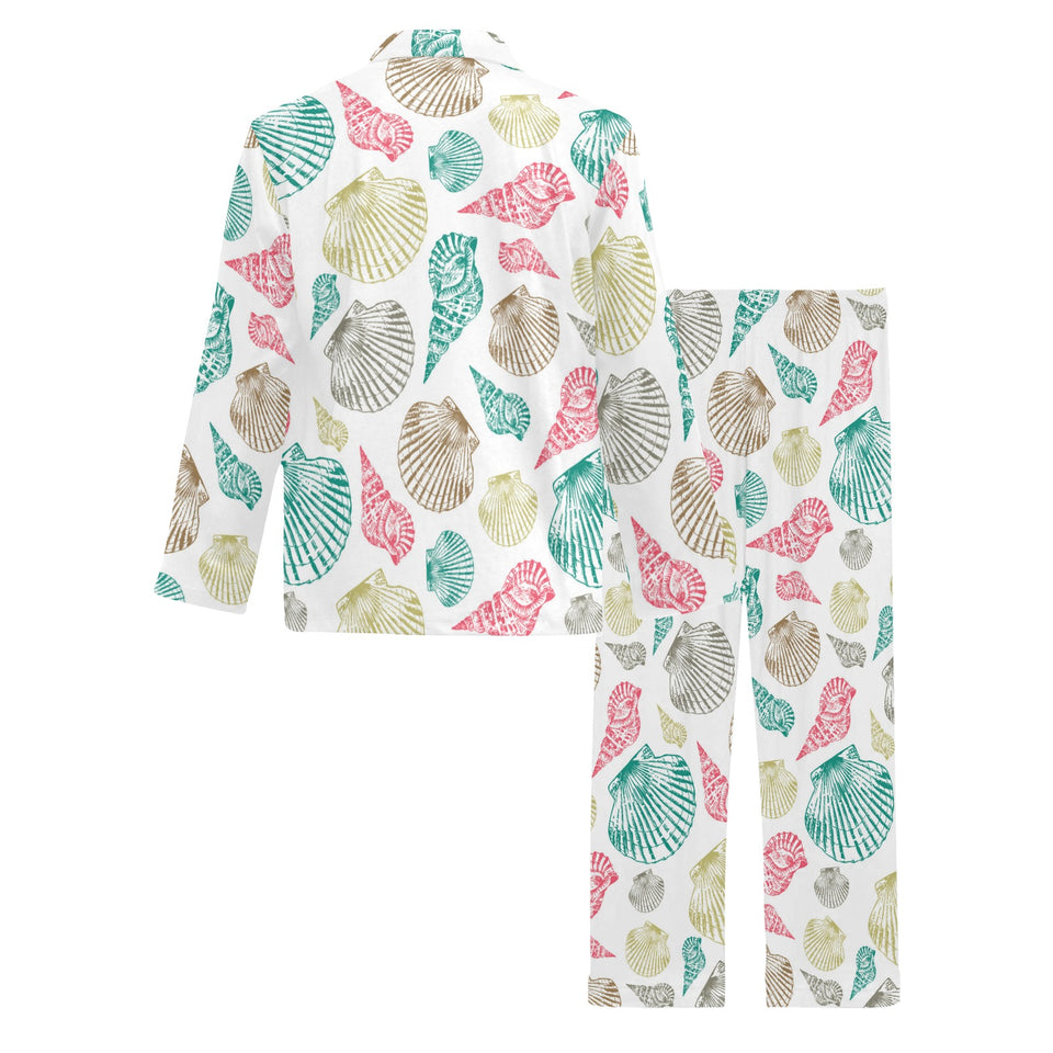 Colorful shell pattern Men's Long Pajama Set