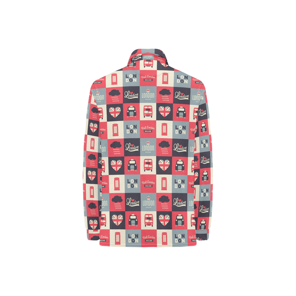 British Pattern Print Design 05 Women's Long Sleeve Polo Shirt