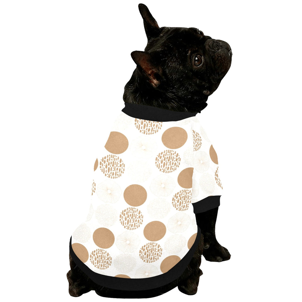Gold Texture mushroom pattern All Over Print Pet Dog Round Neck Fuzzy Shirt