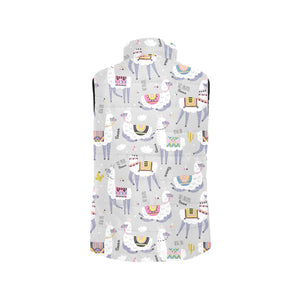 Cute Llama Alpaca pattern Men's Padded Vest