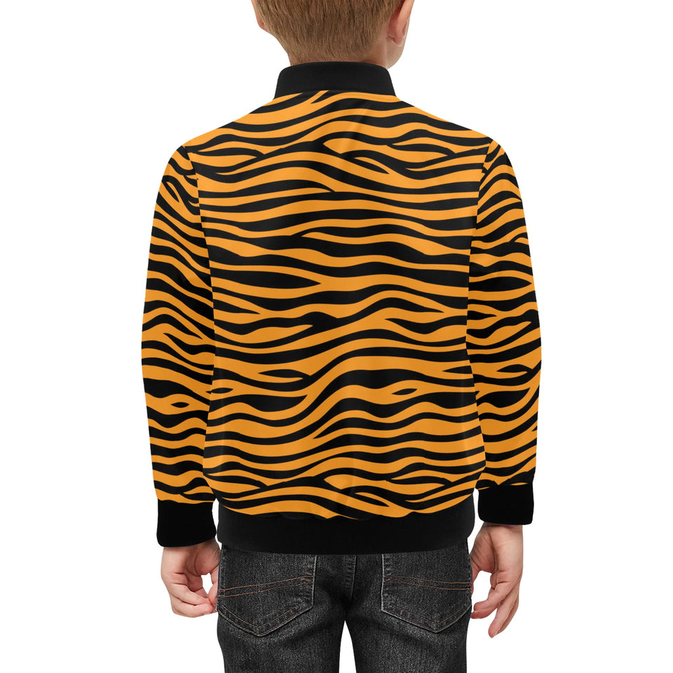 Bengal tigers skin print pattern background Kids' Boys' Girls' Bomber Jacket