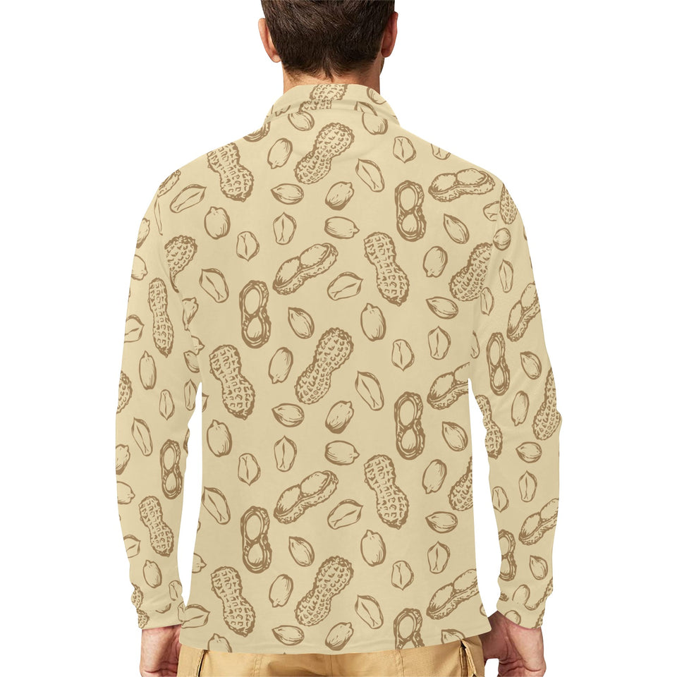 hand drawn peanuts pattern Men's Long Sleeve Polo Shirt