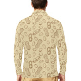 hand drawn peanuts pattern Men's Long Sleeve Polo Shirt