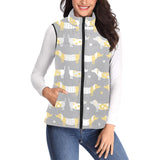 Cute dachshund dog pattern Women's Padded Vest