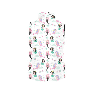 cute mermaid dolphin fish starfish pattern Men's Padded Vest
