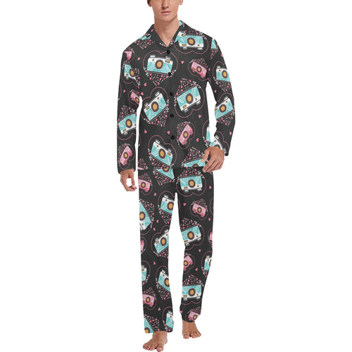 Camera Pattern Print Design 04 Men's Long Pajama Set