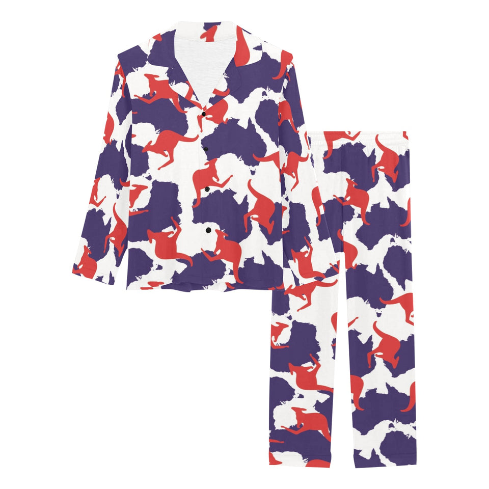 Kangaroo Australian pattern Women's Long Pajama Set