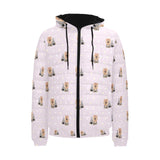 Yorkshire Terrier Pattern Print Design 02 Men's Padded Hooded Jacket