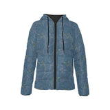 Swordfish Pattern Print Design 02 Women's Padded Hooded Jacket