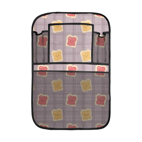 Bread Toast Pattern Print Design 05 Car Seat Back Organizer