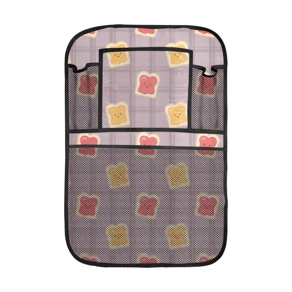 Bread Toast Pattern Print Design 05 Car Seat Back Organizer