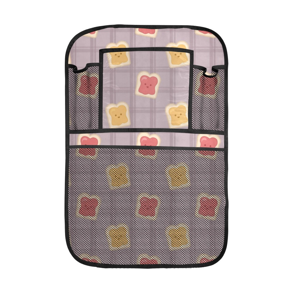 Bread Toast Pattern Print Design 05 Car Seat Back Organizer