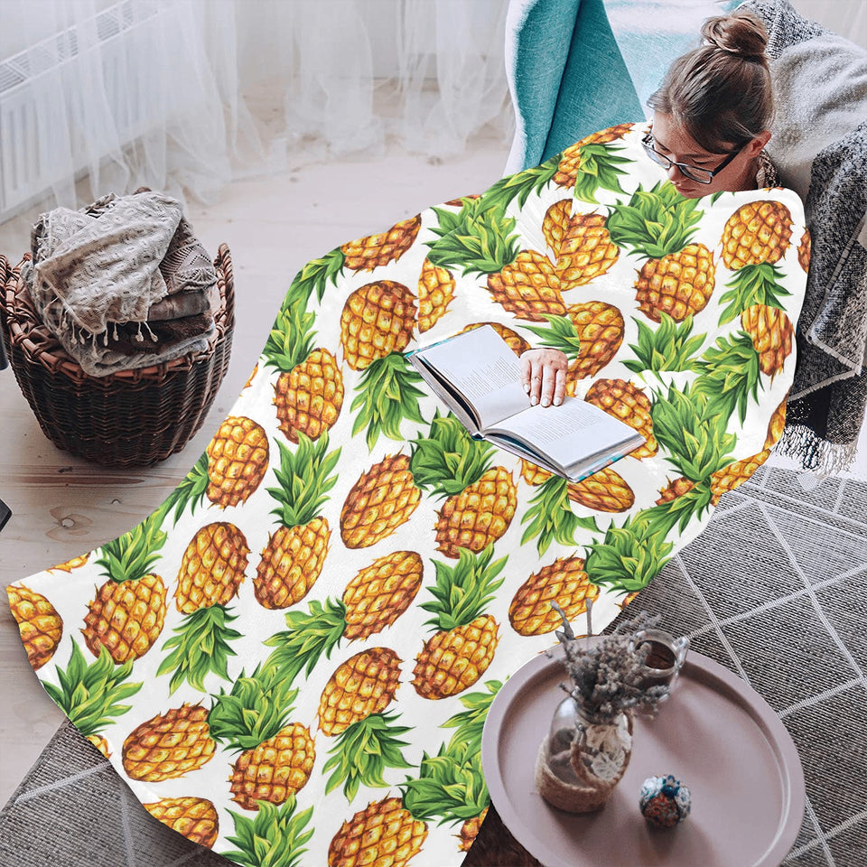 Pineapples design pattern Blanket Robe with Sleeves