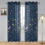 space pattern with planets, comets, constellations Gauze Curtain