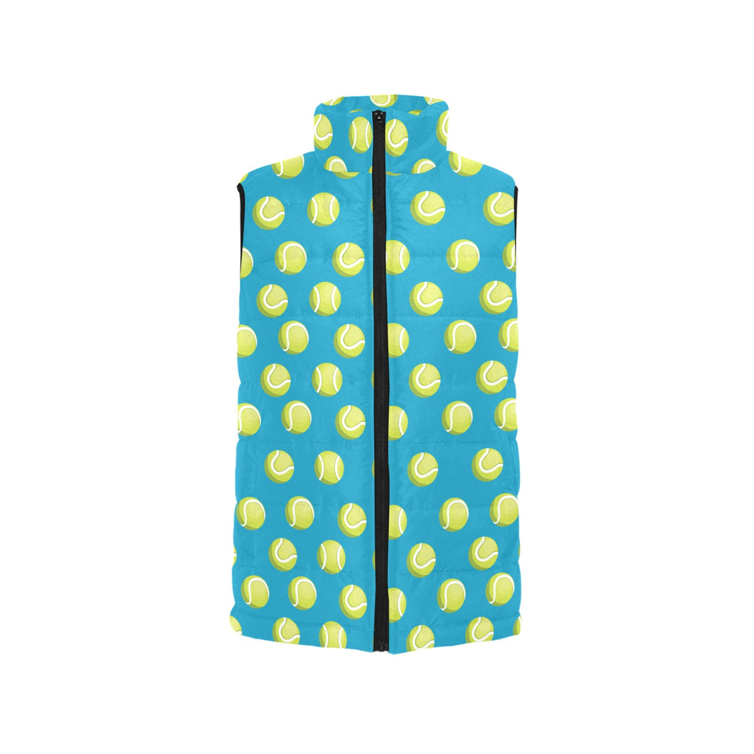Tennis Pattern Print Design 05 Women's Padded Vest