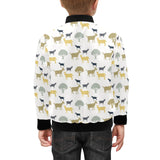 Silhouettes of goat and tree pattern Kids' Boys' Girls' Bomber Jacket