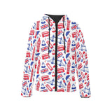 British Pattern Print Design 01 Women's Padded Hooded Jacket