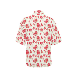 Rose Pattern Print Design 01 Women's All Over Print Hawaiian Shirt