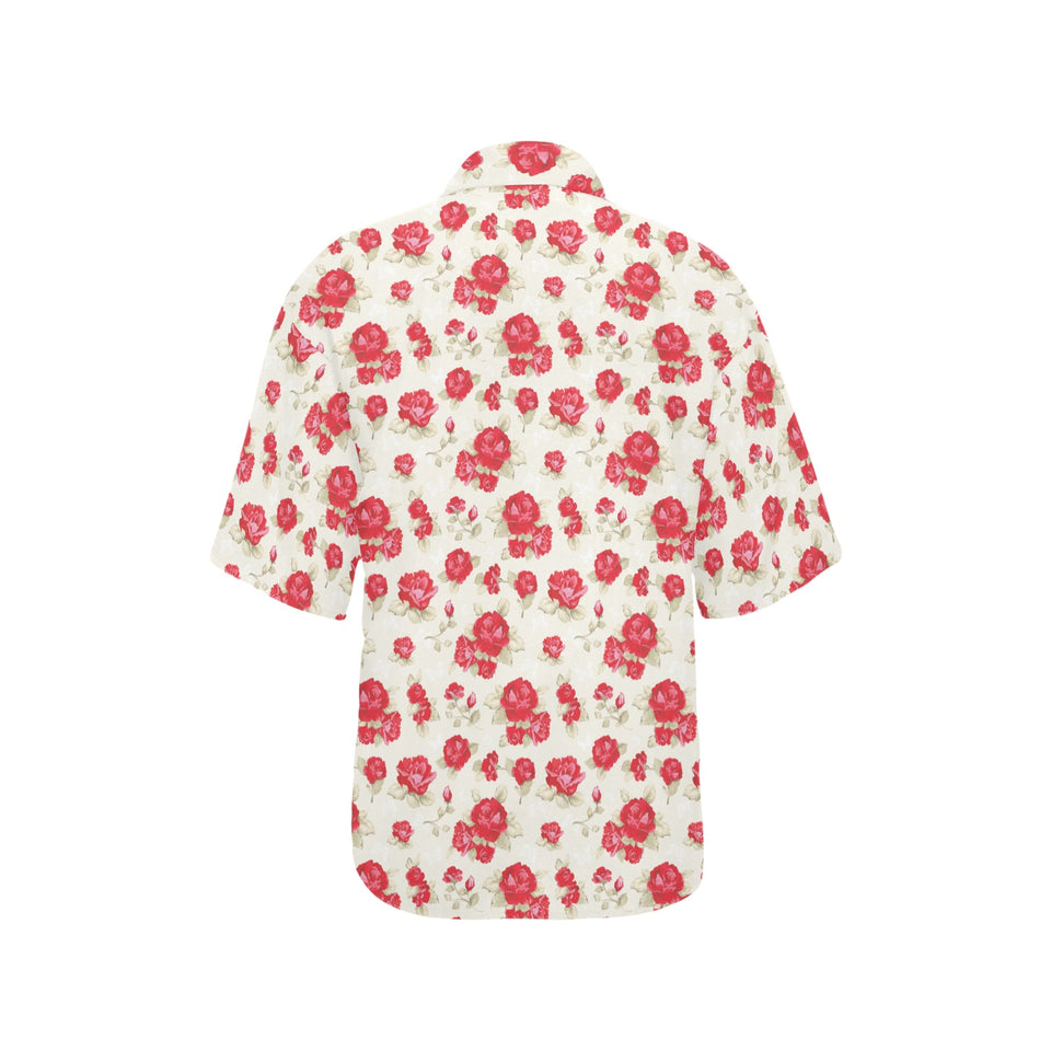 Rose Pattern Print Design 01 Women's All Over Print Hawaiian Shirt