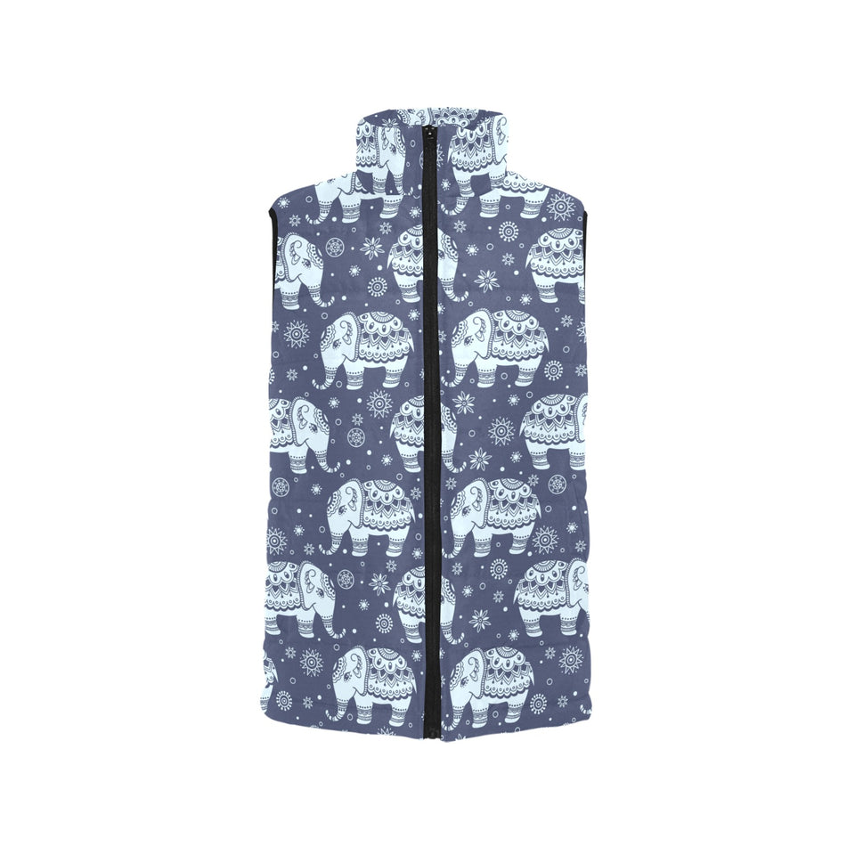 Elephant tribal design pattern Women's Padded Vest