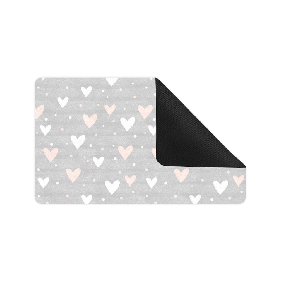 Heart pattern gray background Doormat