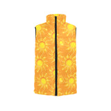 Sun orange background Women's Padded Vest