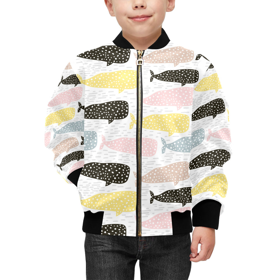 Whale dot pattern Kids' Boys' Girls' Bomber Jacket