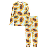 Watercolor papaya pattern Women's All Over Print Pajama Set