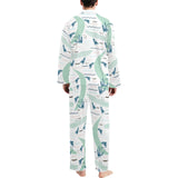 Crocodile diver pattern Men's Long Pajama Set