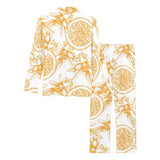 hand drawn orange fruit pattern Women's Long Pajama Set