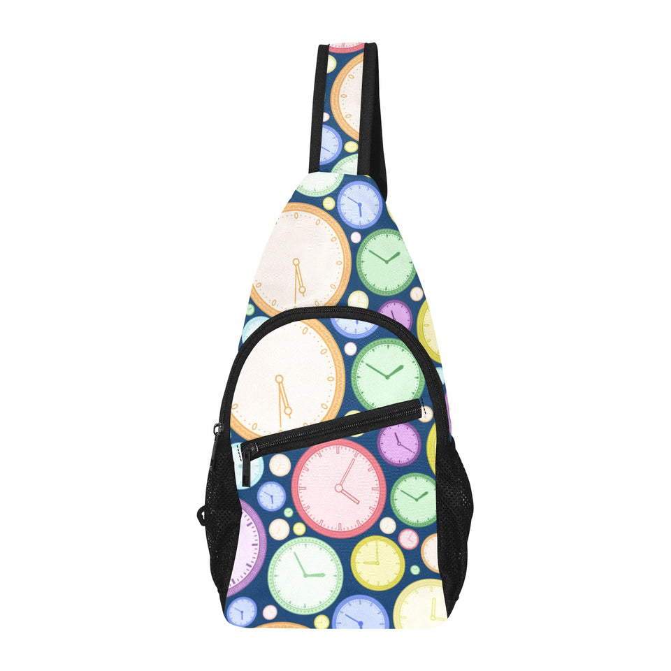 Colorful clock background All Over Print Chest Bag
