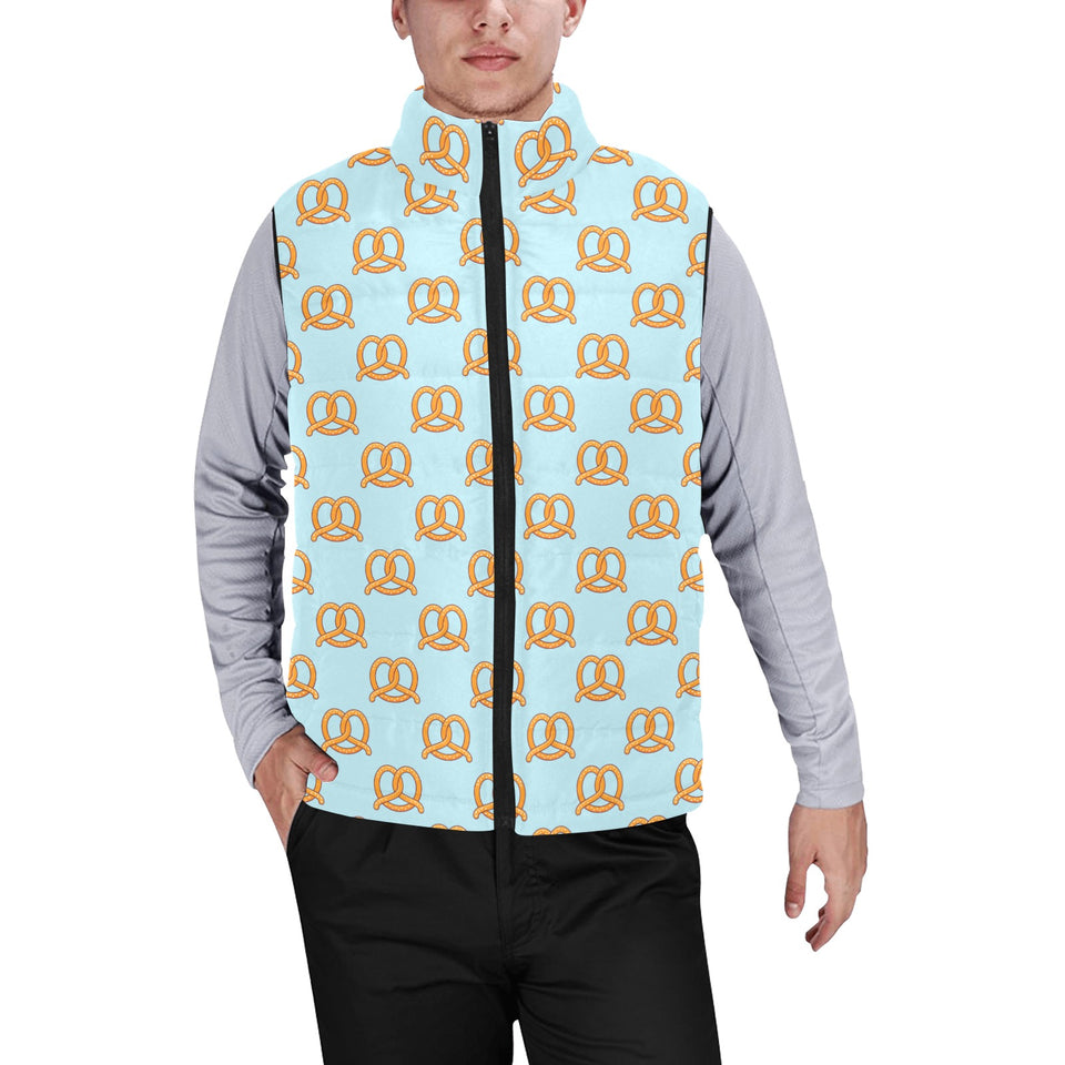 Pretzels Pattern Print Design 03 Men's Padded Vest