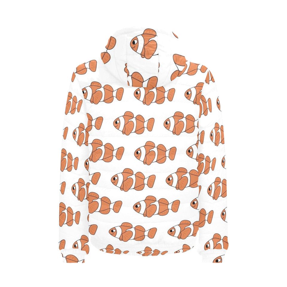 Clown Fish Pattern Print Design 05 Men's Padded Hooded Jacket