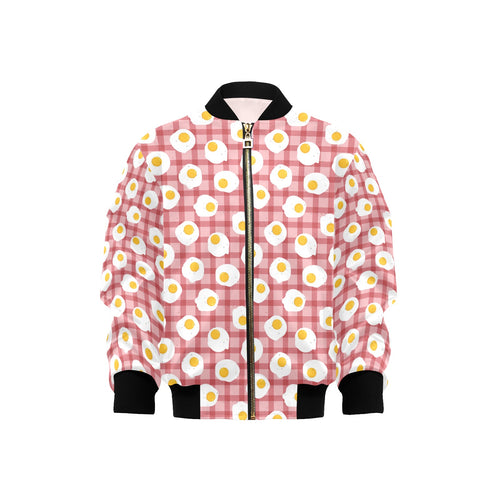 Fried Eggs Pattern Print Design 03 Kids' Boys' Girls' Bomber Jacket
