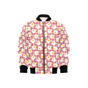 Fried Eggs Pattern Print Design 03 Kids' Boys' Girls' Bomber Jacket