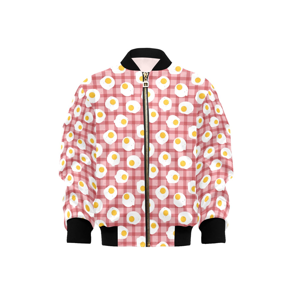 Fried Eggs Pattern Print Design 03 Kids' Boys' Girls' Bomber Jacket
