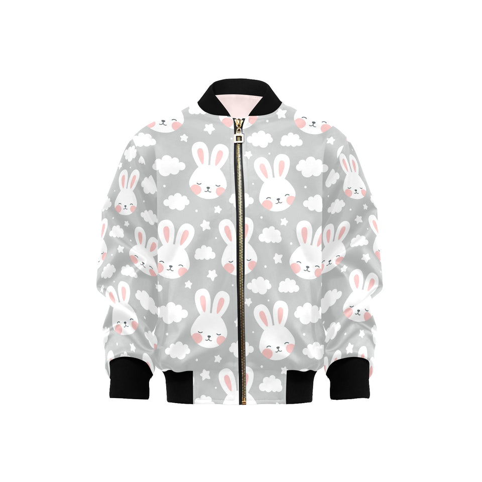 Rabbit cloud Pattern Kids' Boys' Girls' Bomber Jacket