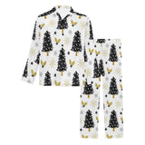 Christmas tree holly snow star pattern Men's Long Pajama Set