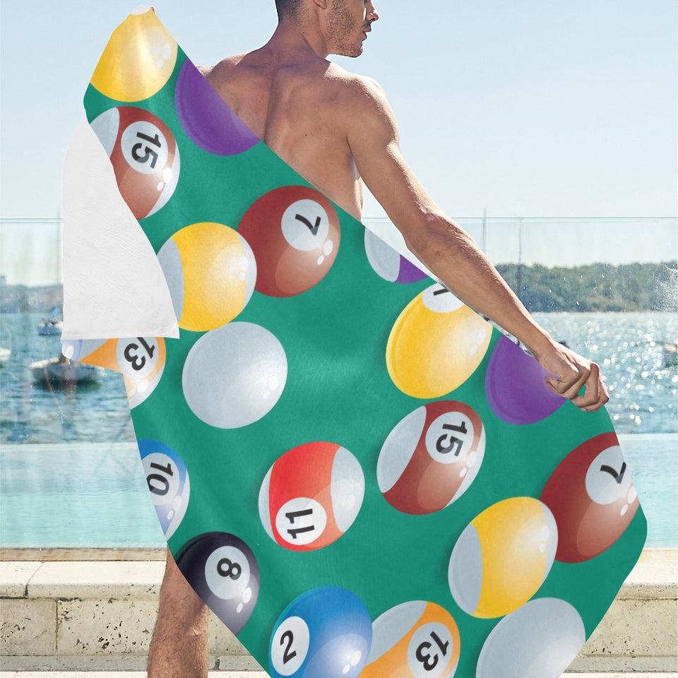 Billiard Ball Pattern Print Design 01 Beach Towel