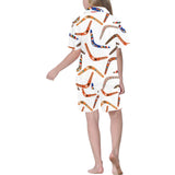 Boomerang Australian aboriginal ornament pattern Kids' Boys' Girls' V-Neck Short Pajama Set