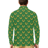 Horseshoes Pattern Print Design 05 Men's Long Sleeve Polo Shirt