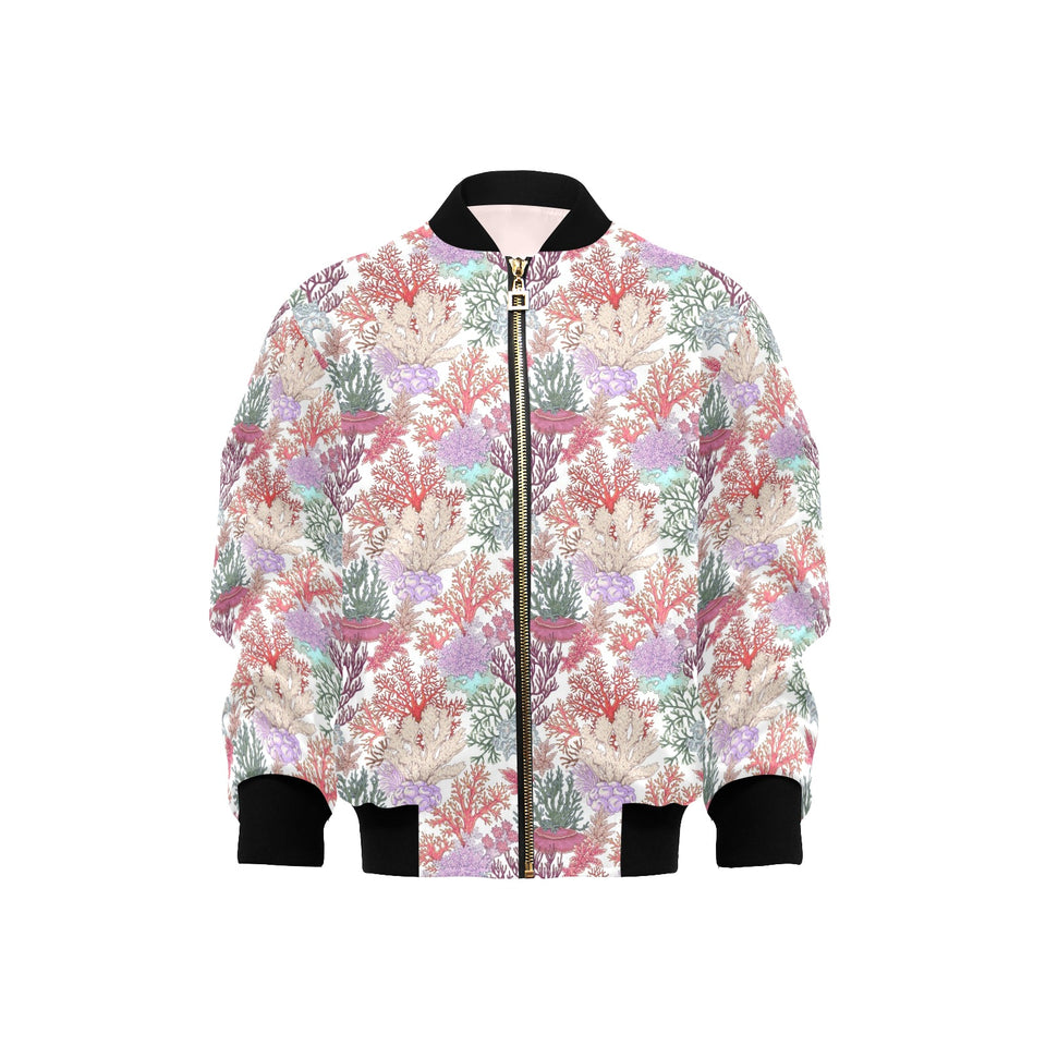 Coral Reef Pattern Print Design 03 Kids' Boys' Girls' Bomber Jacket