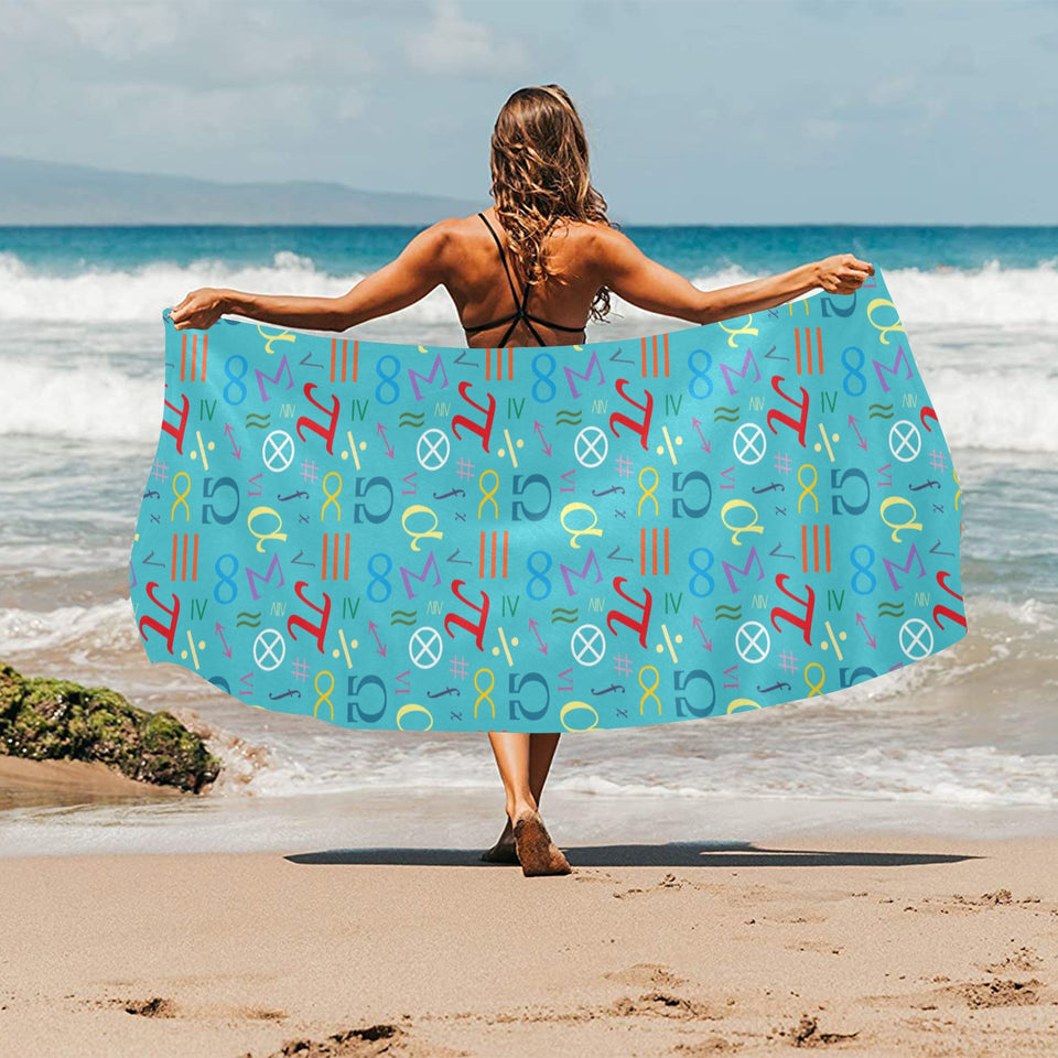 Math Pattern Print Design 02 Beach Towel