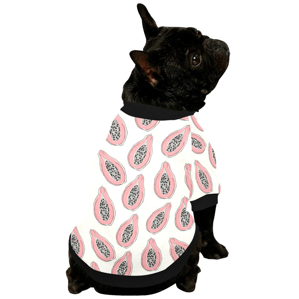 papaya pattern All Over Print Pet Dog Round Neck Fuzzy Shirt