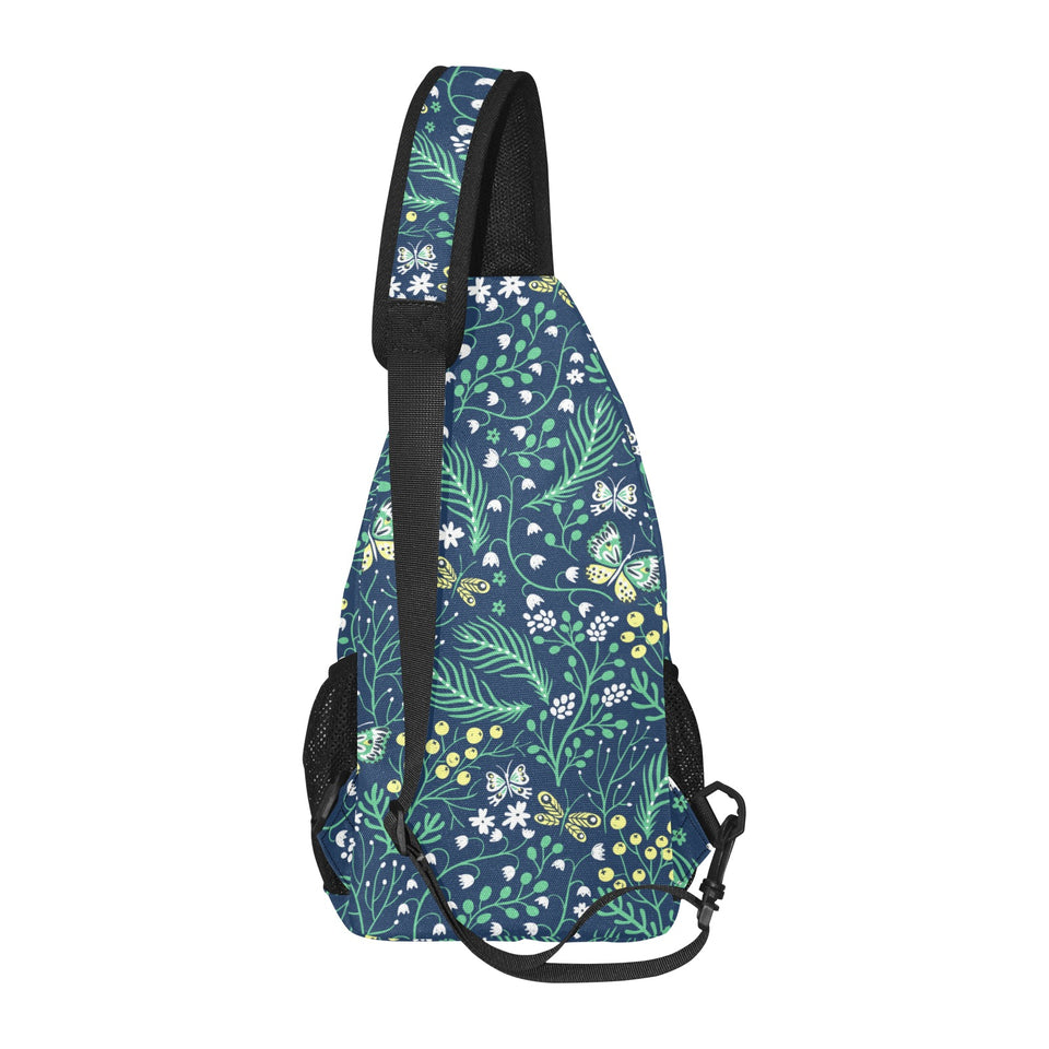 butterfly leaves pattern All Over Print Chest Bag