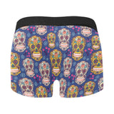 Sugar skull flower pattern Men's All Over Print Boxer Briefs Men's Underwear