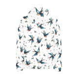 Swallow Pattern Print Design 04 Men's Padded Hooded Jacket