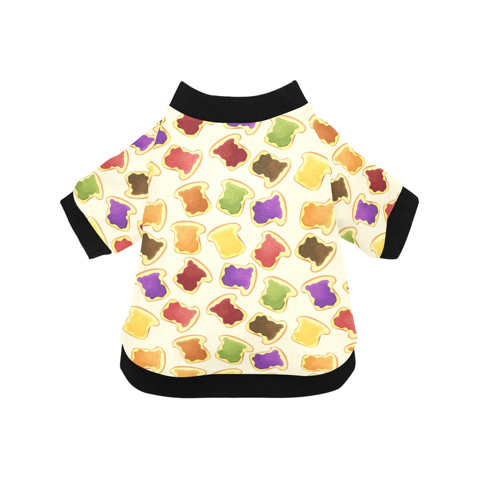 Bread Toast Pattern Print Design 02 All Over Print Pet Dog Round Neck Fuzzy Shirt