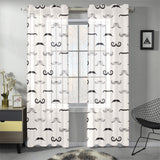 Mustache Beard Pattern Print Design 05 Gauze Curtain